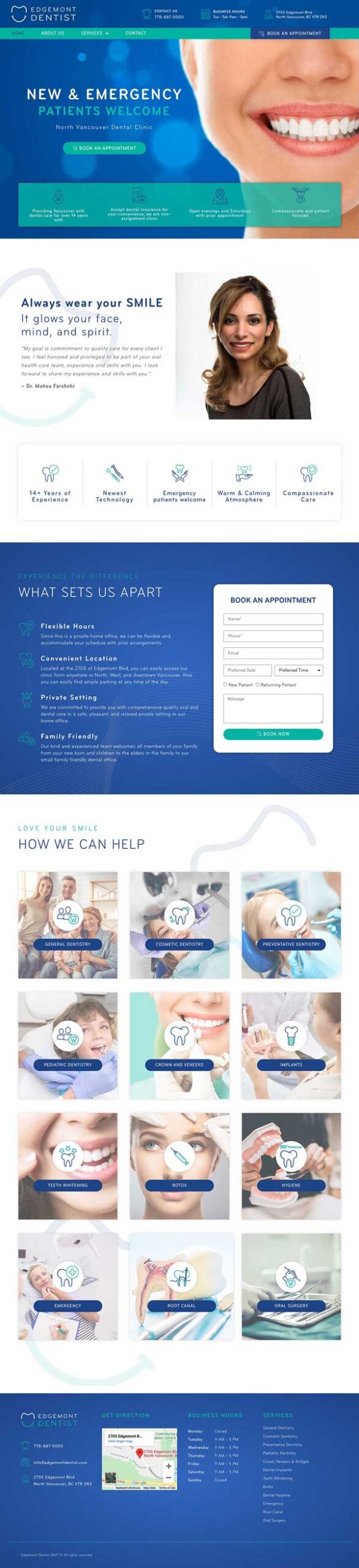 Web Design And Development For Edgemont Dental Clinic North Vancouver