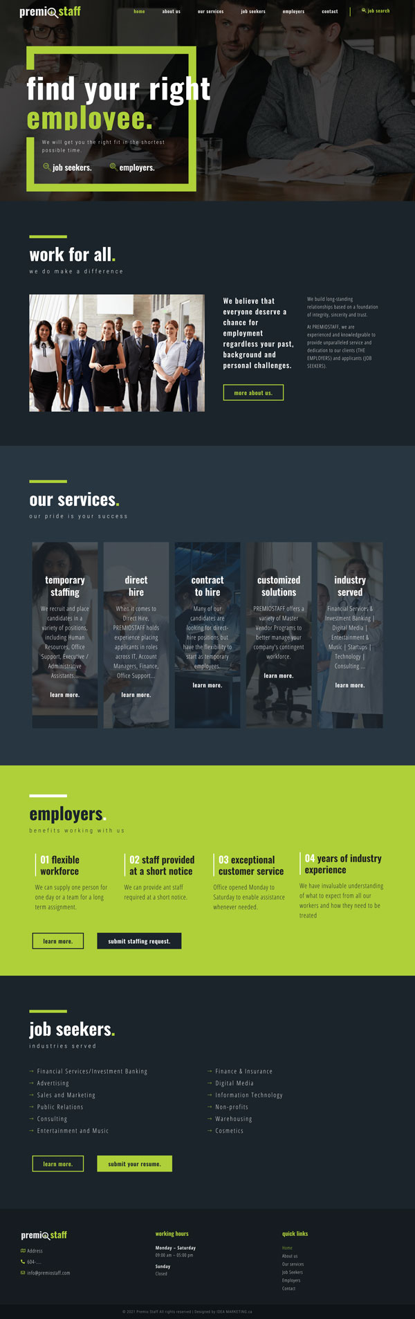 Web Design And Development For Burnaby Staff Agency