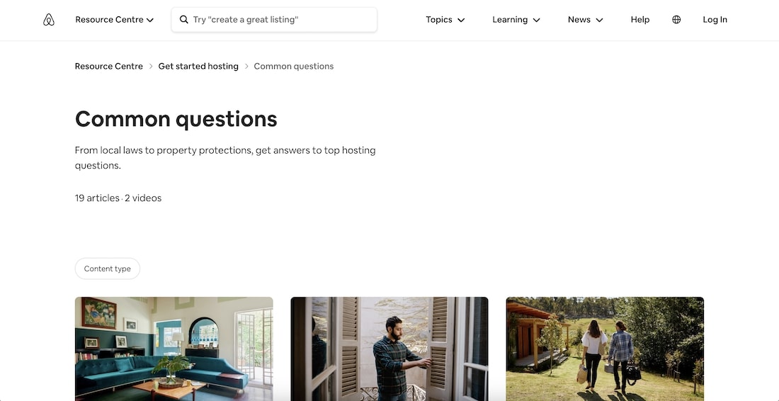 Airbnb FAQ page as an example of How to write an FAQ page