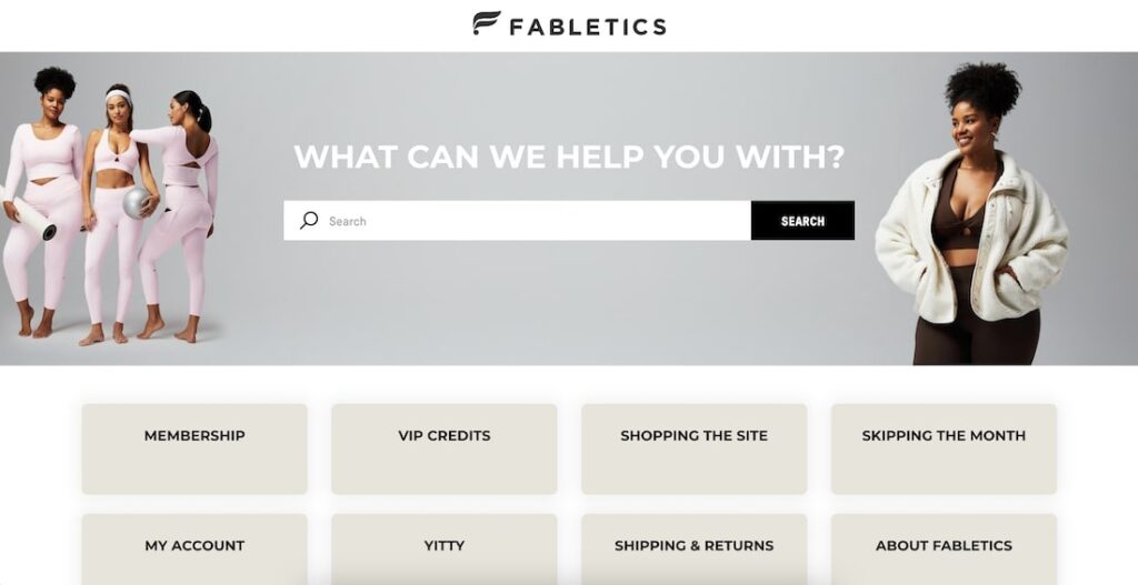 Fabletics FAQ page as an example of How to write an FAQ page