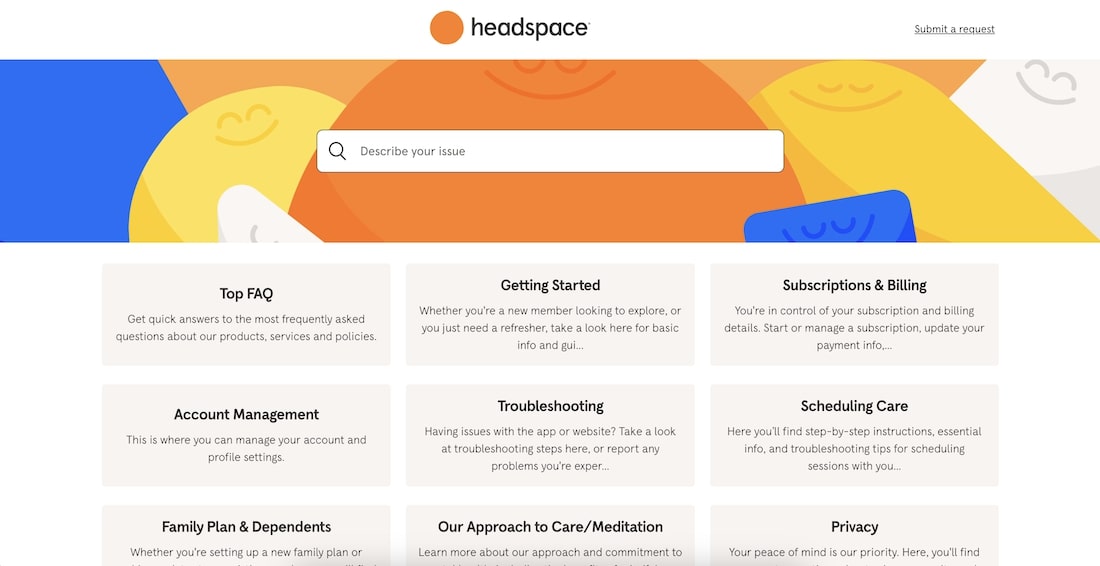 Headspace FAQ page as an example of How to write an FAQ page