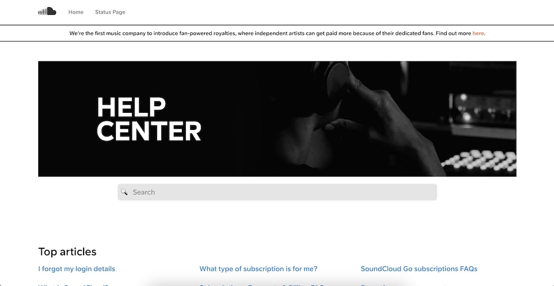 Soundcloud'sFAQ page as an example of How to write an FAQ page