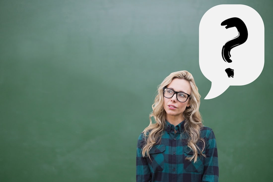Woman with a question mark