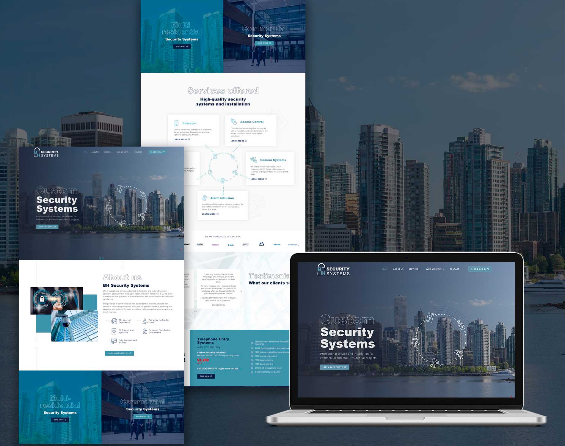 Bh Security Systems As B2B Website Design Mockup
