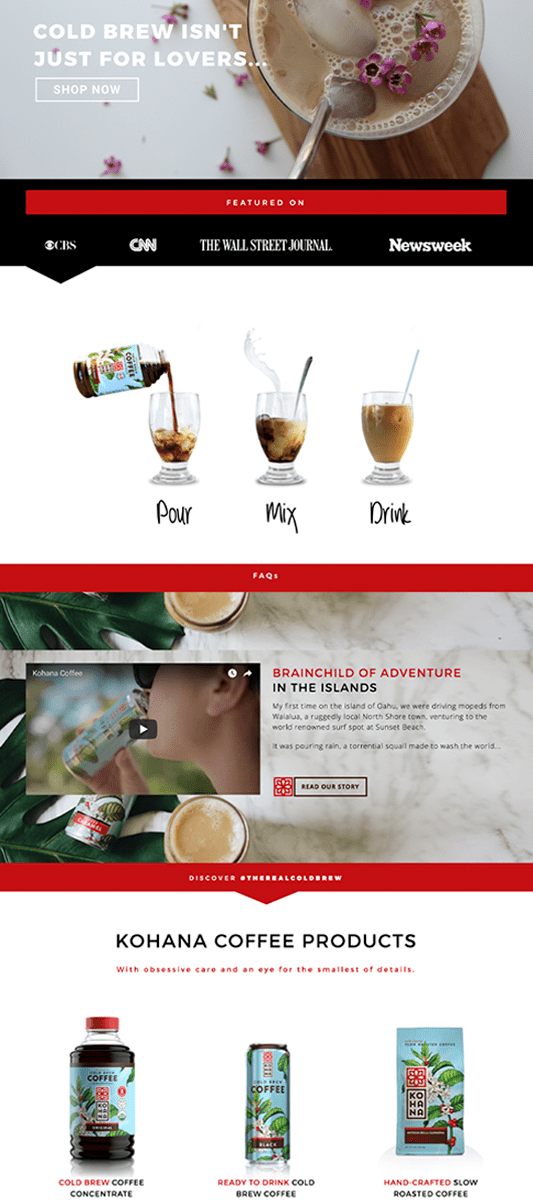 Kohana Coffee Website Design Desktop Screen