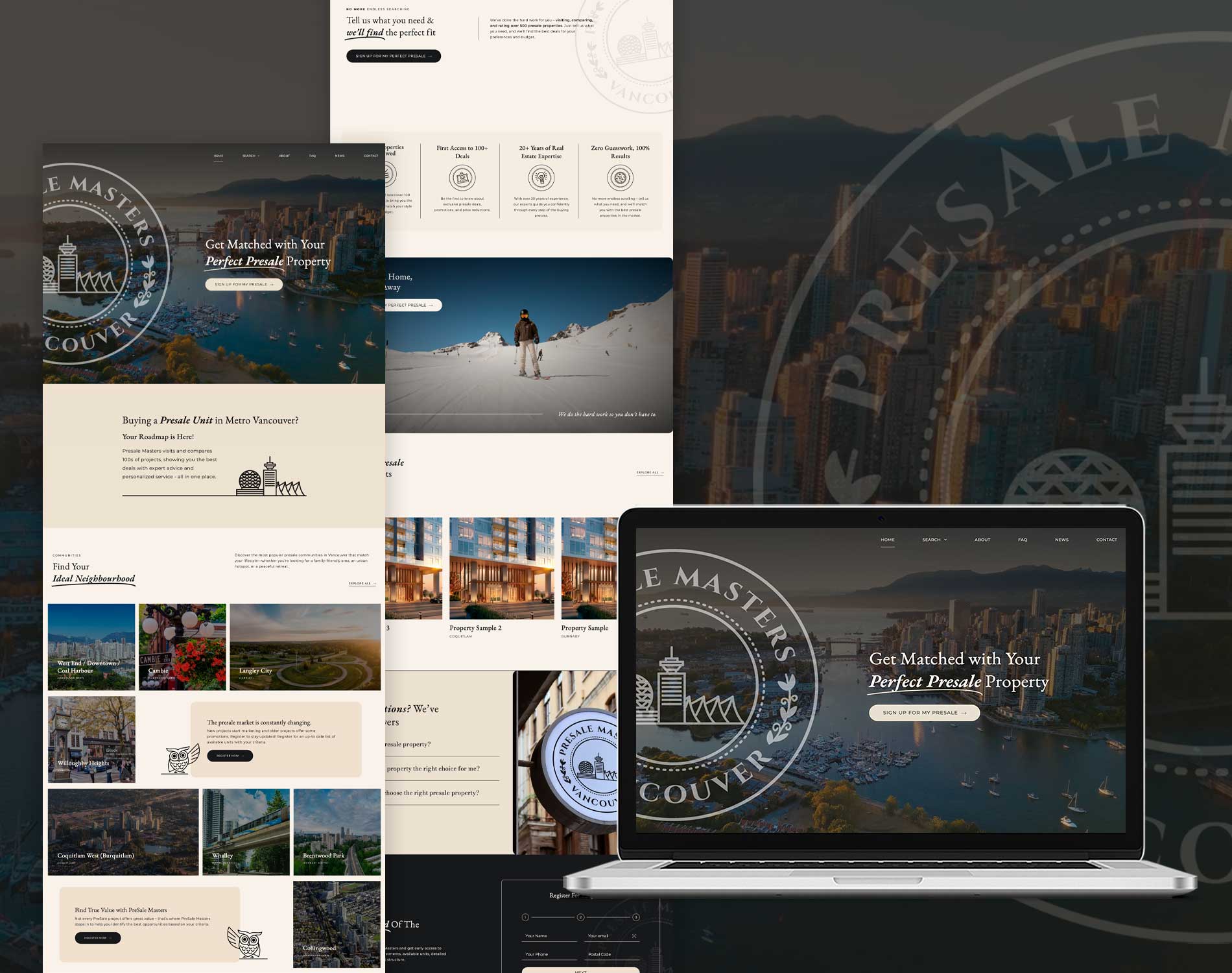 Presale Masters Vancouver Website Design And Development Mockup