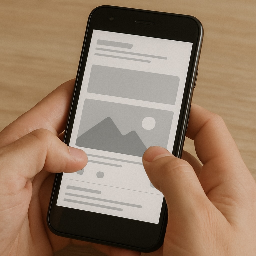 User Scrolling Page Website on a Smartphone